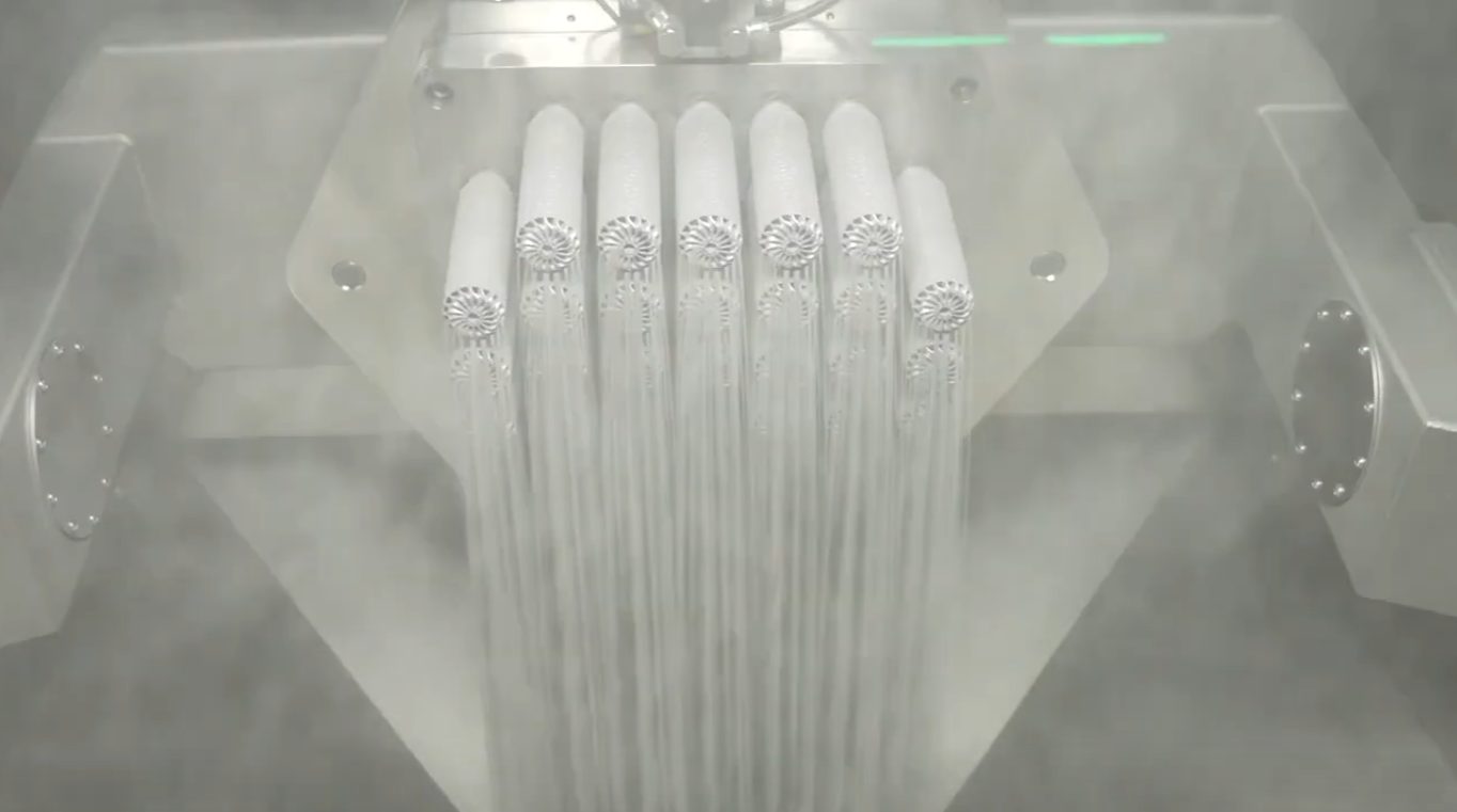 Production metal 3D printed cylinders in EOS-class DMLS machine