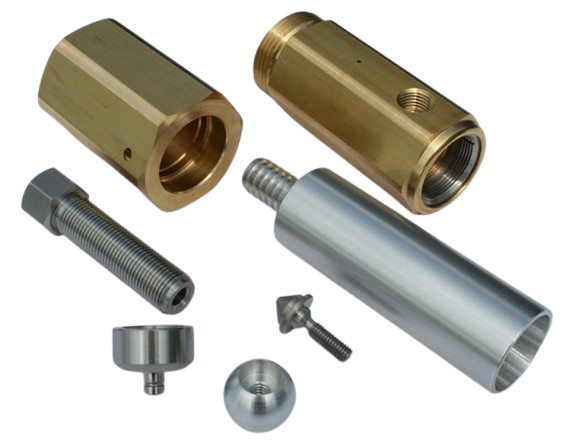 Cold-headed and CNC Swiss turned components in brass and stainless steel